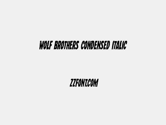 Wolf Brothers Condensed Italic
