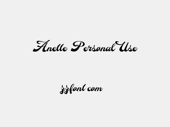 Anette Personal Use