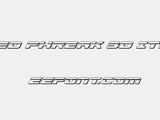 Speed Phreak 3D Italic