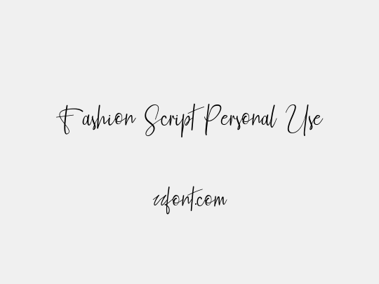 Fashion Script Personal Use