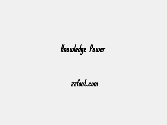 Knowledge Power