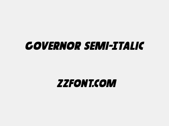 Governor Semi-Italic