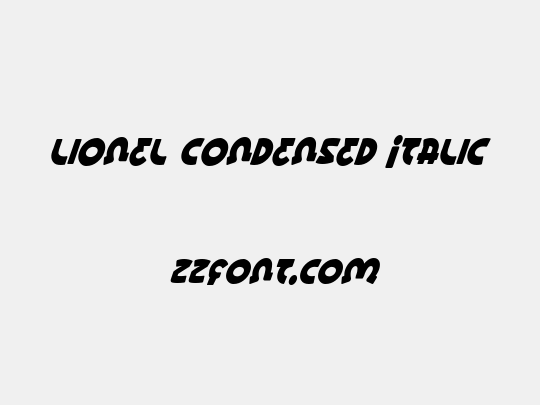 Lionel Condensed Italic