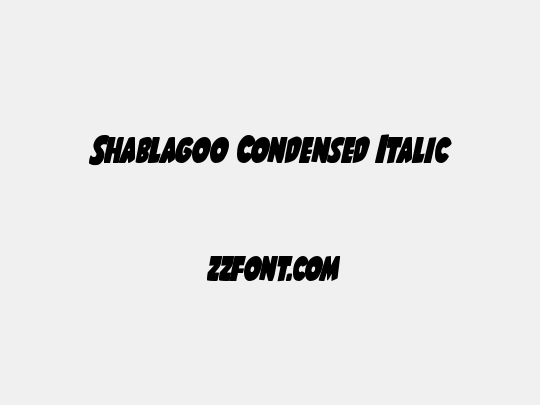 Shablagoo Condensed Italic