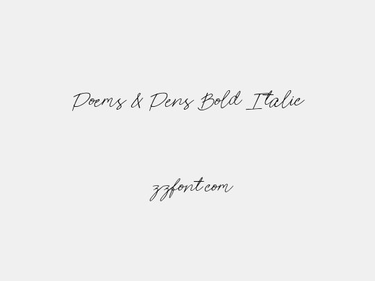 Poems & Pens Bold Italic