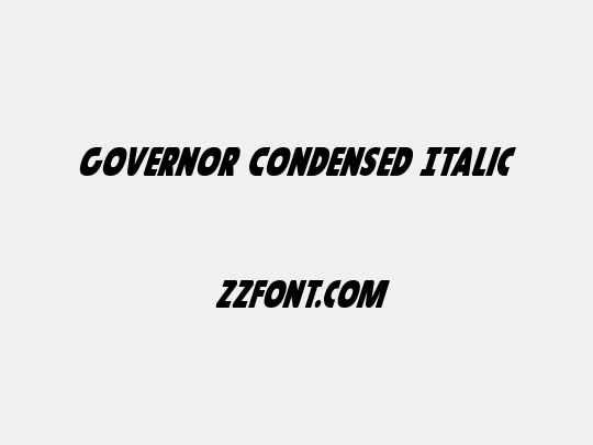 Governor Condensed Italic