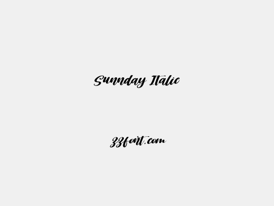 Sunnday Italic