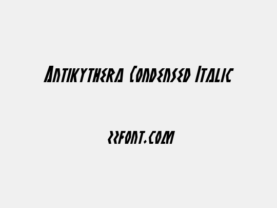 Antikythera Condensed Italic
