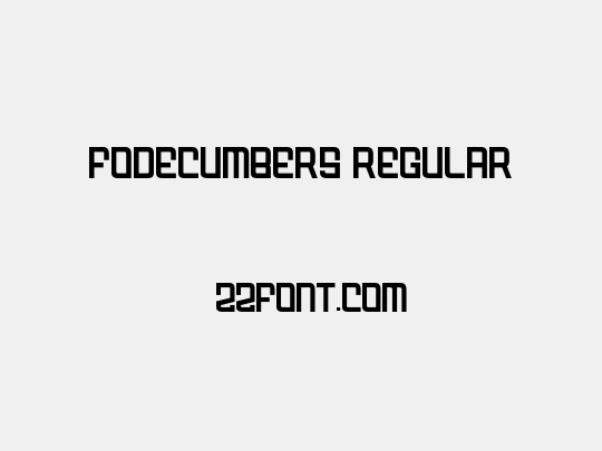 FODECUMBERS REGULAR