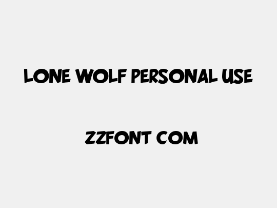 LONE WOLF PERSONAL USE