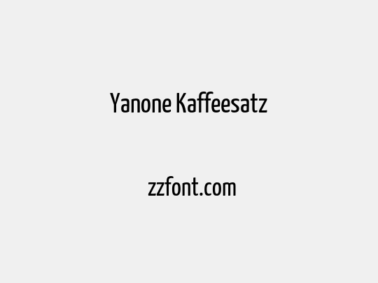 Yanone Kaffeesatz